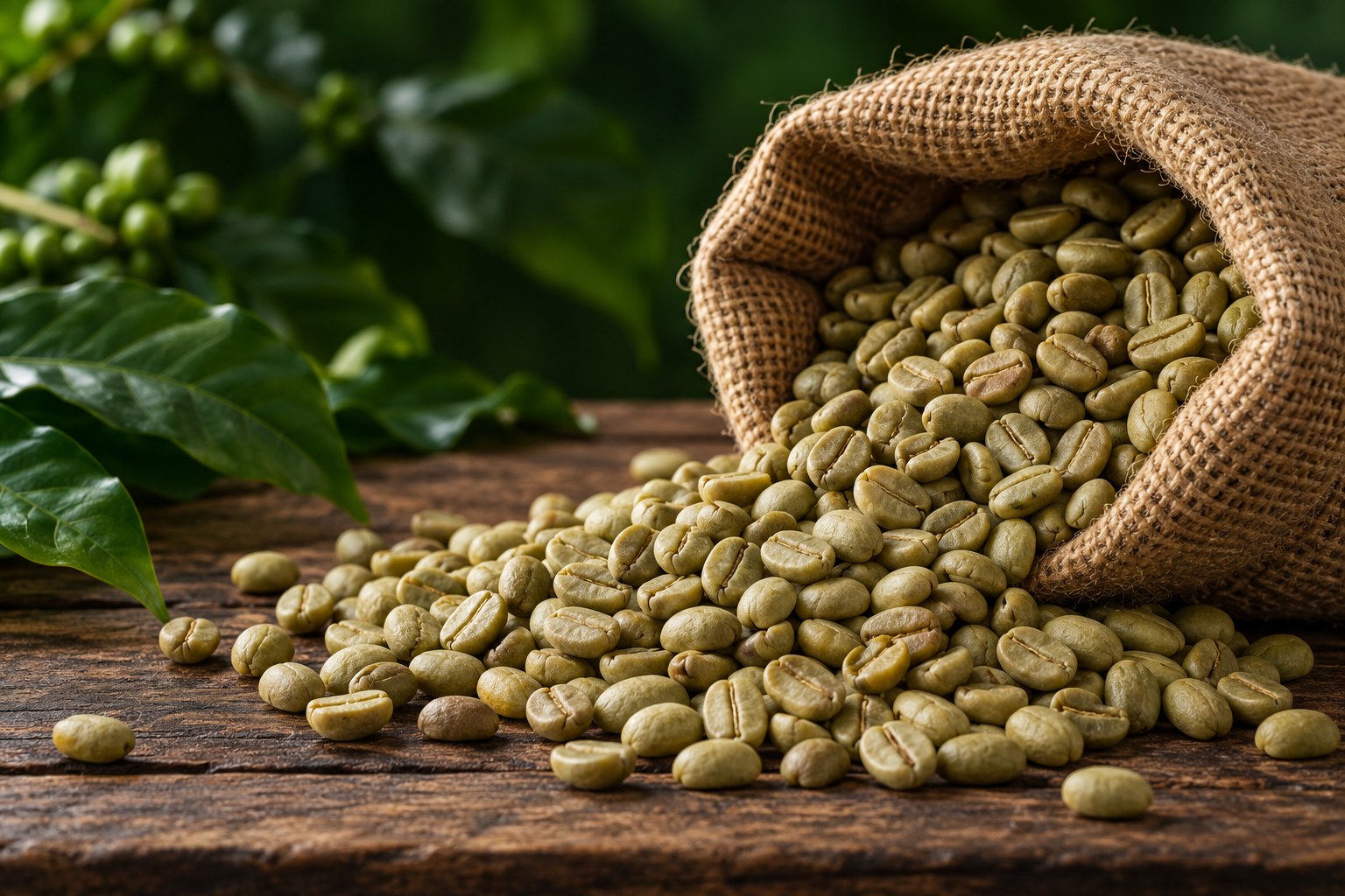 Illustrative photograph of green coffee